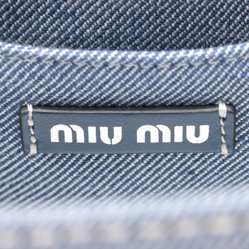 Miu Canvas 2 Way Handbag Blue #164855M86B - Picture 11 of 12
